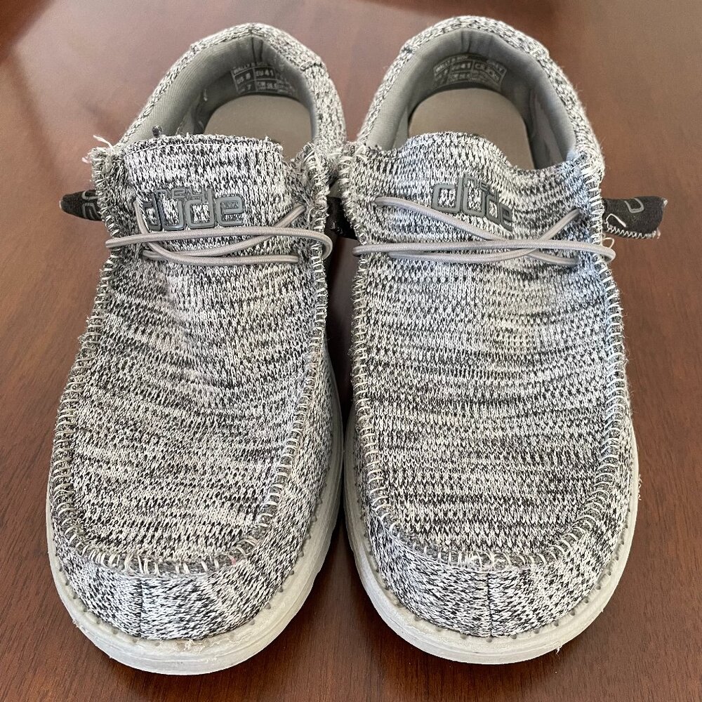 Hey Dude Shoes Wally B Sox Grey Knit Slip-On Comfort Shoes Men’s Size 8